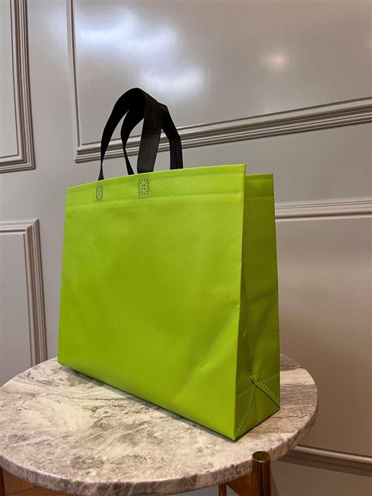 Lime green non-woven tote bag