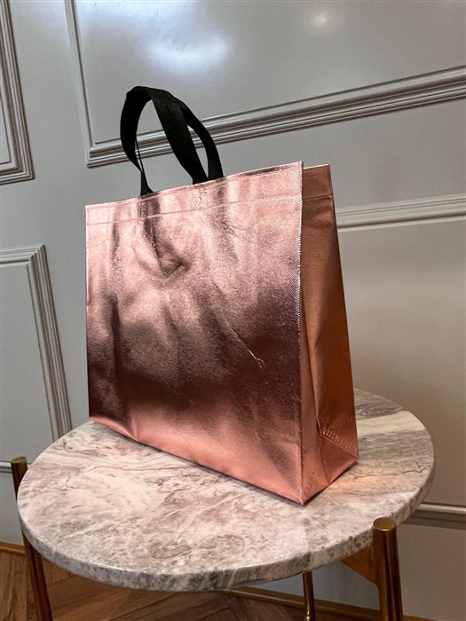 Rose gold metallic tote bag