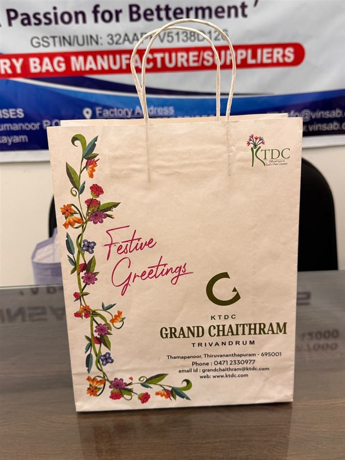 Custom paper bag for KTDC Grand Chaithram